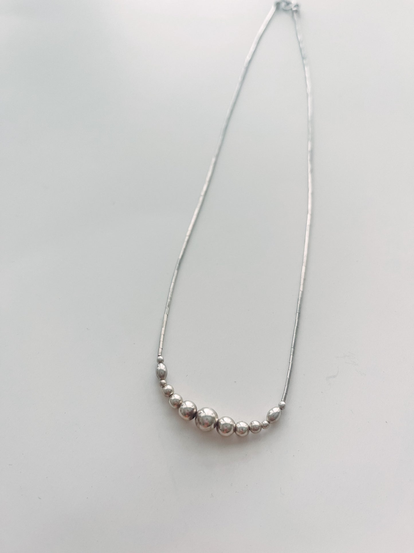 Beaded Sterling Silver Necklace